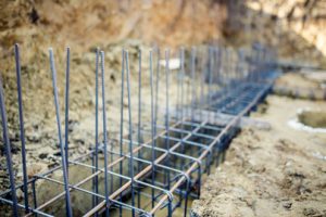 making the foundation with rebar